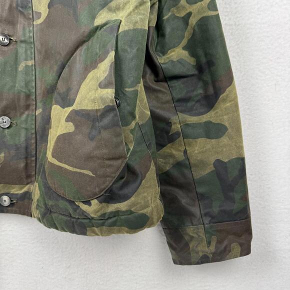 Freemans Sporting Club Mens XL Camo Waxed Cotton Jacket Shearling Lined USA - Picture 3 of 12